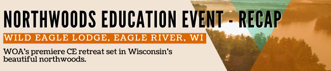 Northwoods Education Event with date and location and scenic background.